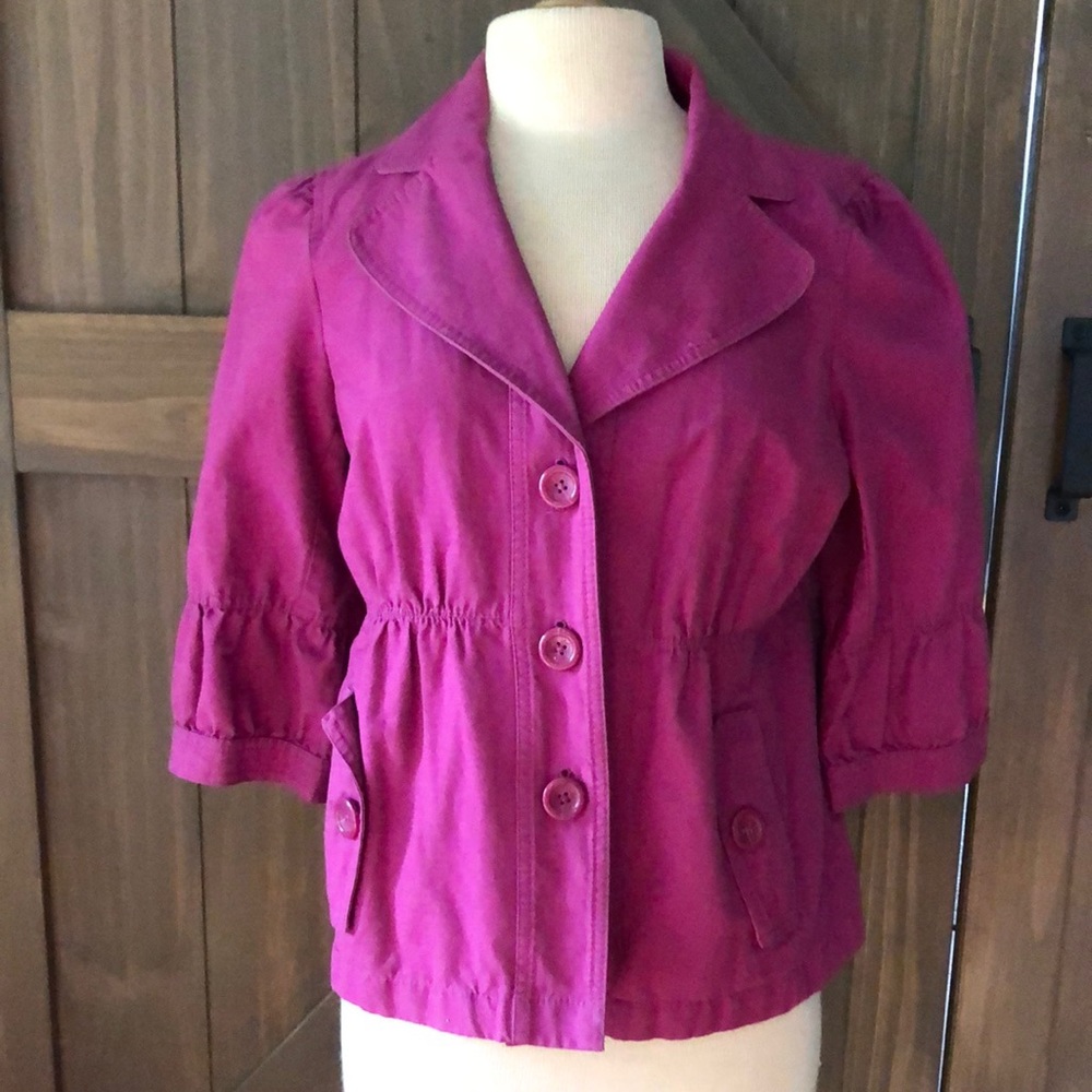 Ann Taylor 3/4 sleeve Fuchsia Jacket Size M